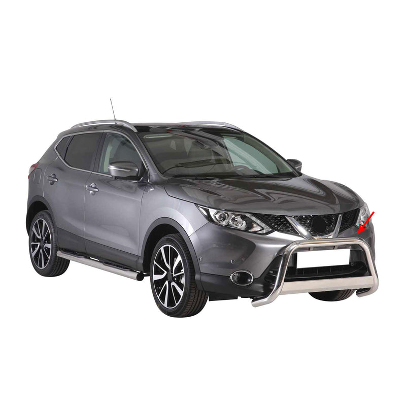 Pare-buffle Avant pour Nissan Qashqai 2017-2021 63 mm en Acier Gris