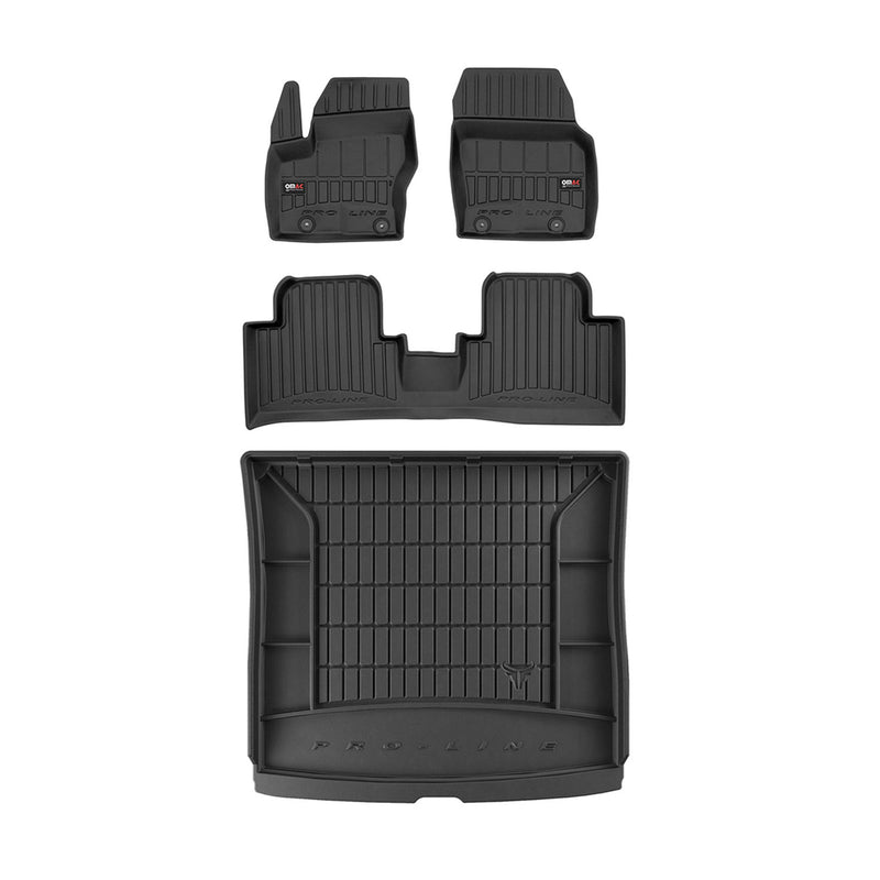 Kit Tapis de Sol et Coffre pour Ford Grand C-Max 2010-2019 TPE Noir