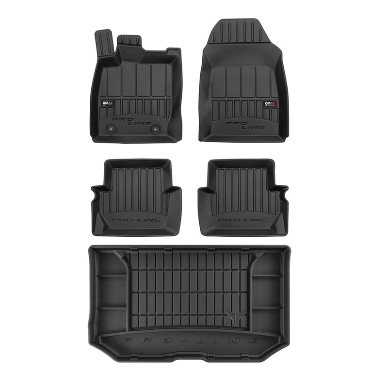 Kit Tapis de Sol et Coffre pour Ford Fiesta 2017-2022 TPE Noir