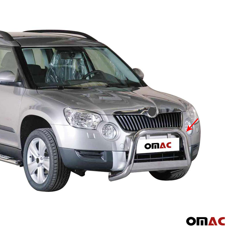 Pare-buffle Avant pour Skoda Yeti 2010-2013 63 mm en Acier Gris