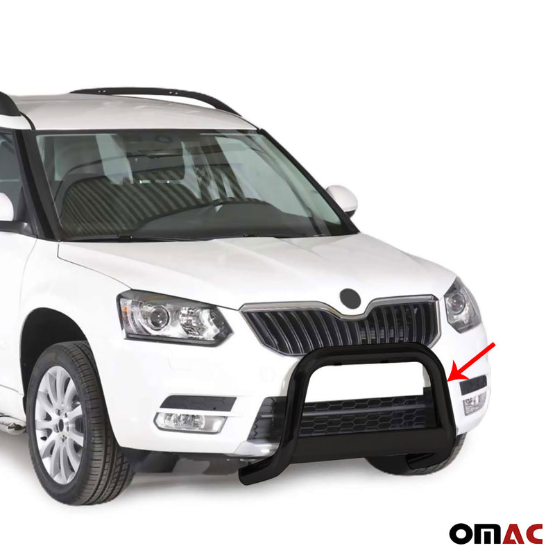 Pare-buffle Avant pour Skoda Yeti 2014-2017 63 mm en Acier Noir