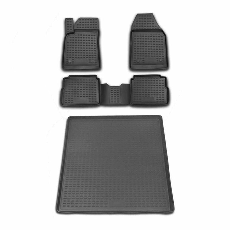 Kit Tapis de sol et coffre pour Opel Vectra C 2003-2008 Caravan Caoutchouc Noir