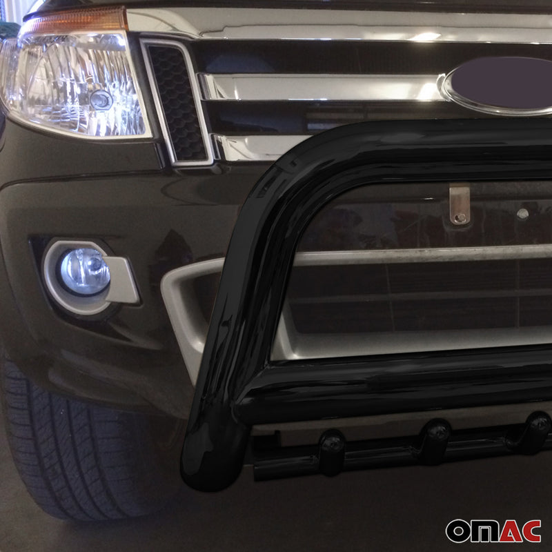 Pare-buffle Avant Protection pour Ford Ranger 2012-2015 Ø89mm Noir en inox