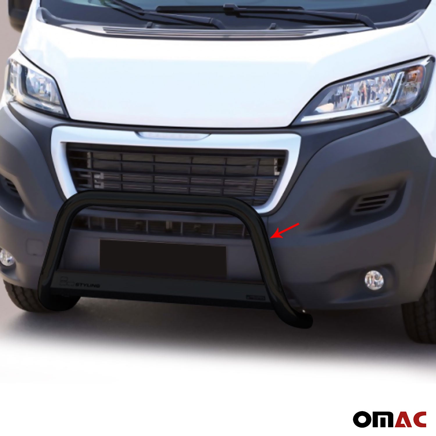 Pare-buffle Avant pour Peugeot Boxer 2014-2023 63 mm en Acier Noir
