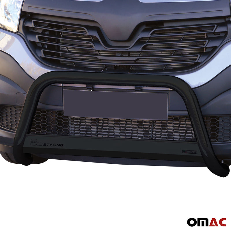 Pare-buffle Avant pour Renault Trafic 2014-2019 63 mm en Acier Noir