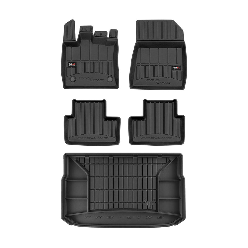 Kit Tapis de Sol et Coffre pour Renault Captur 2019-2022 TPE Noir