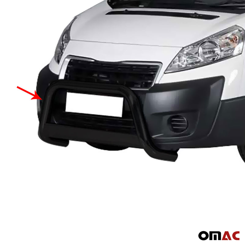 Pare-buffle Avant pour Peugeot Expert 2012-2016 63 mm en Acier Noir