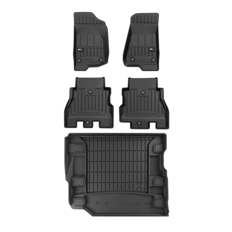 Kit Tapis de Sol et Coffre pour Jeep Wrangler 2017-2022 TPE Noir