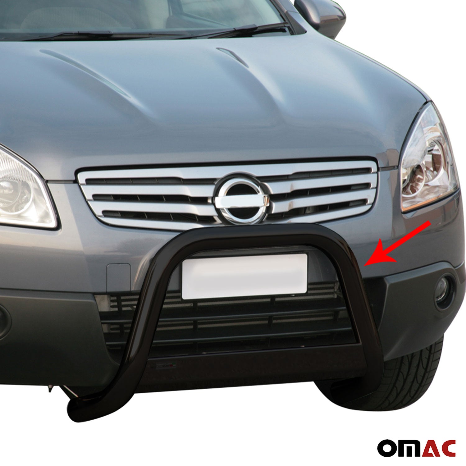 Pare-buffle Avant pour Nissan Qashqai +2 2008-2013 63 mm en Acier Noir