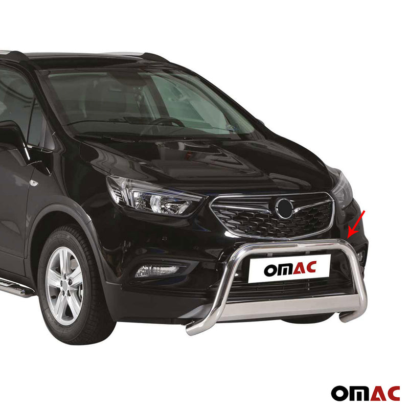 Pare-buffle Avant pour Opel Mokka X 2016-2019 63 mm en Acier Gris