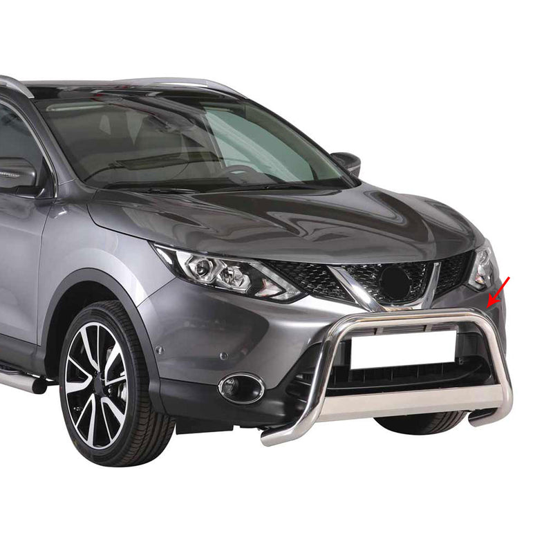 Pare-buffle Avant pour Nissan Qashqai 2017-2021 63 mm en Acier Gris