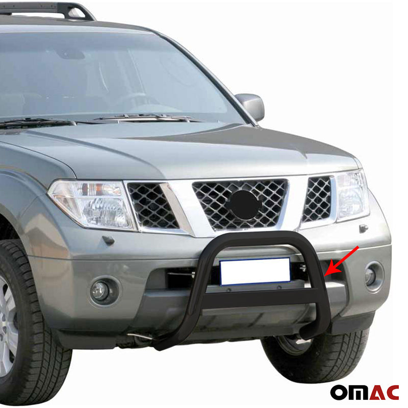 Pare-buffle Avant pour Nissan Navara 2005-2010 63 mm en Acier Noir