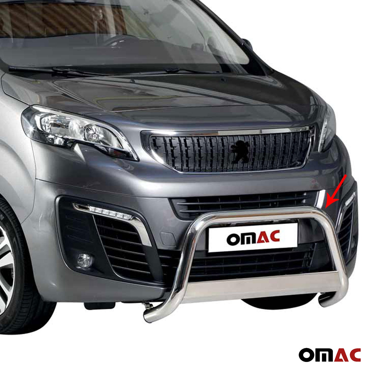 Pare-buffle Avant pour Peugeot Expert Traveller 2016-2026 63 mm en Acier Gris