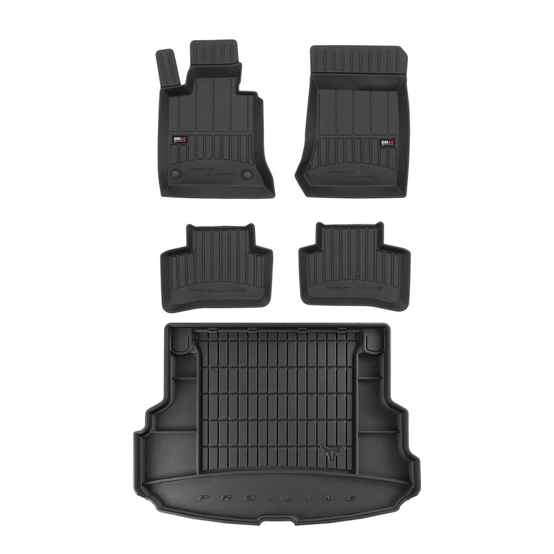 Kit Tapis de sol et coffre pour Mercedes GLK X204 2008-2015 Noir OMAC Premium