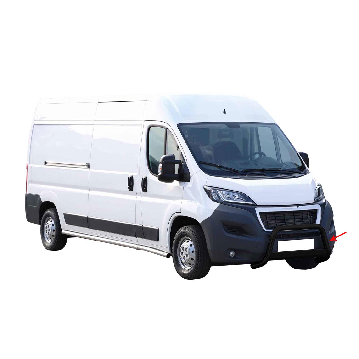 Pare-buffle Avant pour Peugeot Boxer 2014-2025 63 mm en Acier Noir