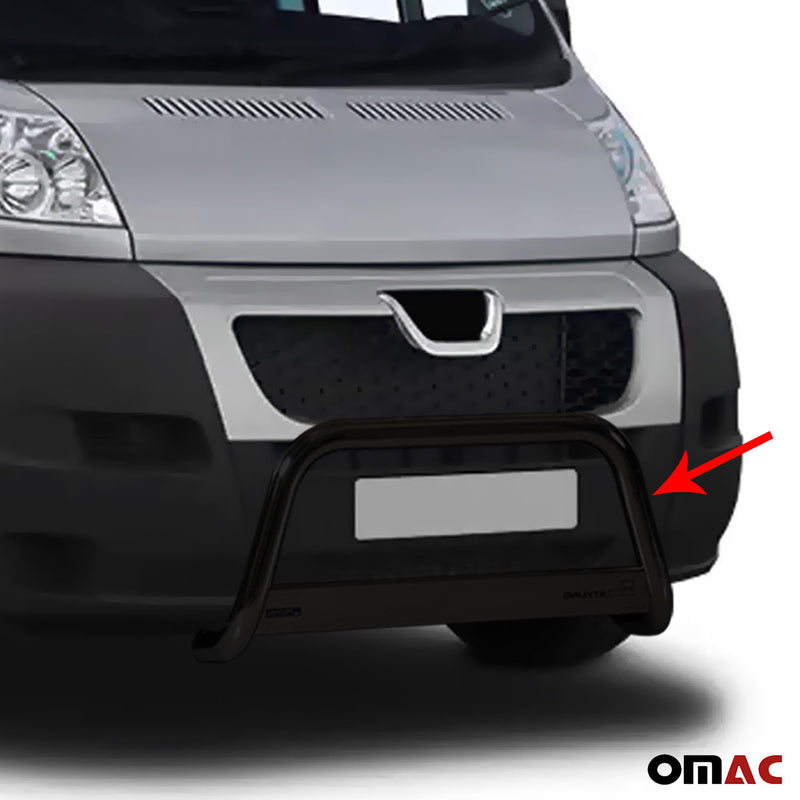 Pare-buffle Avant pour Peugeot Boxer 2006-2013 63 mm en Acier Noir