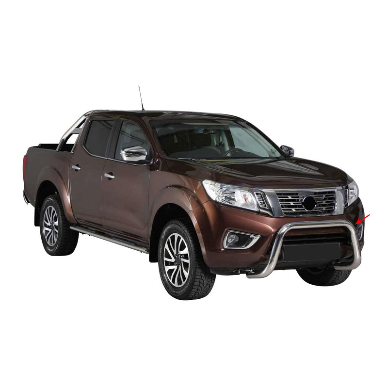 Pare-buffle Avant pour Nissan NP300 Navara 2016-2021 76 mm en Acier Gris