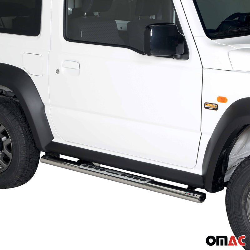 Marchepieds Latéraux pour Suzuki Jimny 2018-2025 Acier Inoxydable Argent