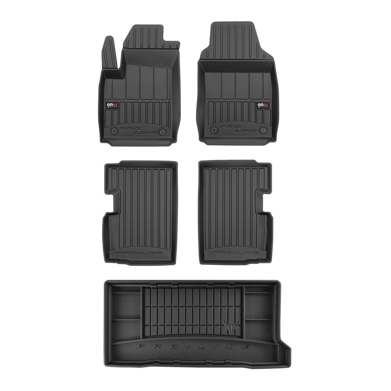 Kit Tapis de Sol et Coffre pour Fiat 500 2007-2022 TPE Noir