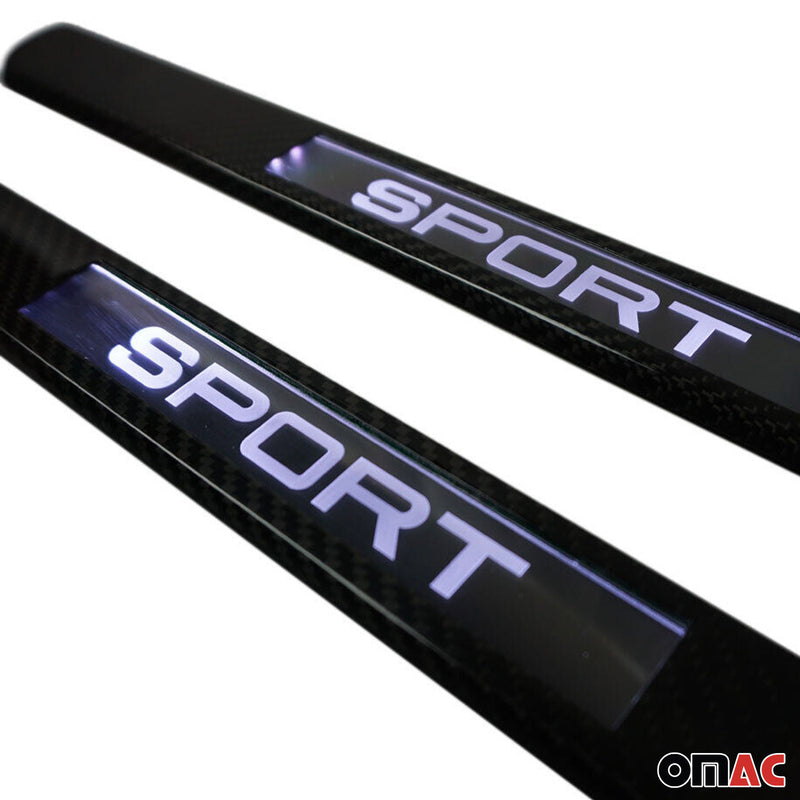 Seuils de porte Sport LED- 2 tlg 45 cm en carbone