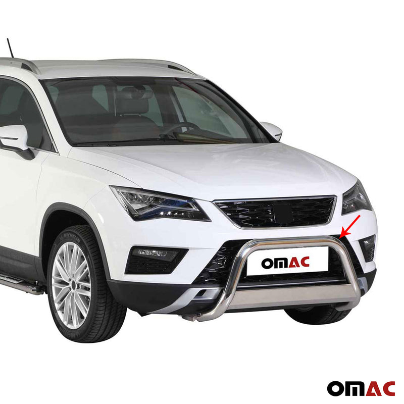 Pare-buffle Avant pour Seat Ateca 2016-2020 63 mm en Acier Gris