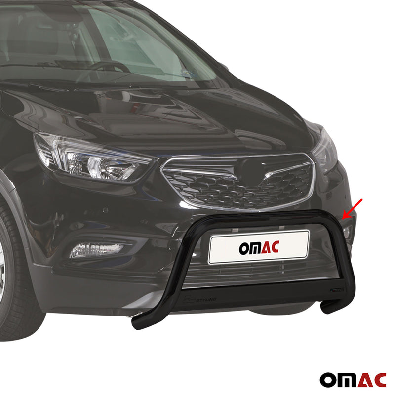 Pare-buffle Avant pour Opel Mokka X 2016-2019 63 mm en Acier Noir