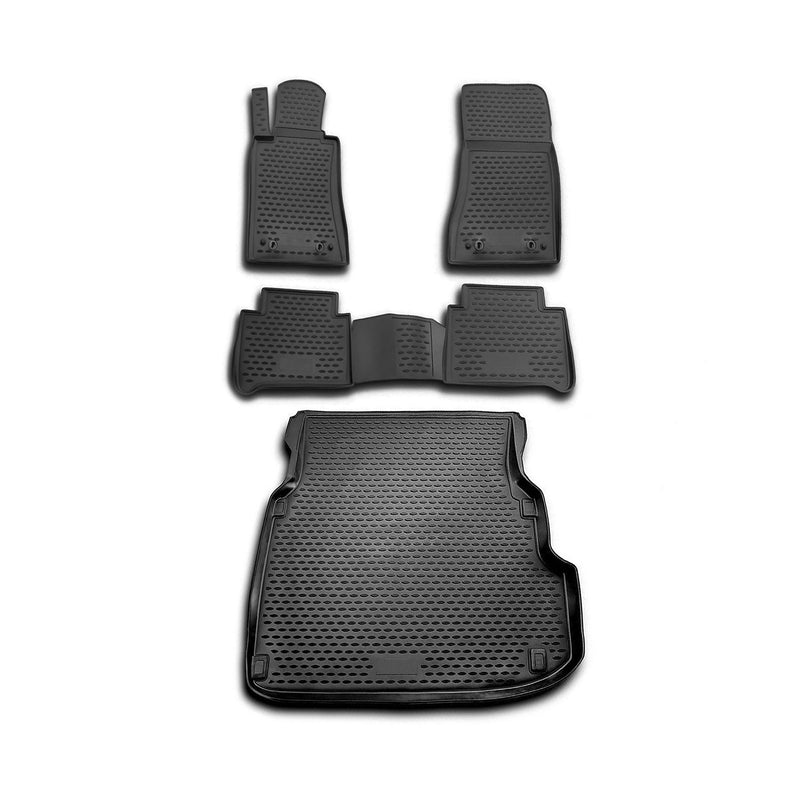 Kit Tapis de sol et coffre pour Mercedes Classe E W211 S211 2002-2009 Caoutchouc