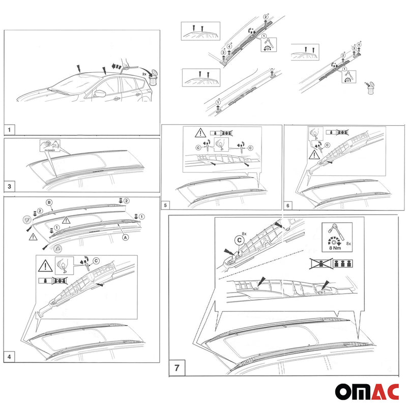 Original Barres De Toit Longitudinales pour Ford Kuga AMCV4J S550B12 AA57PN