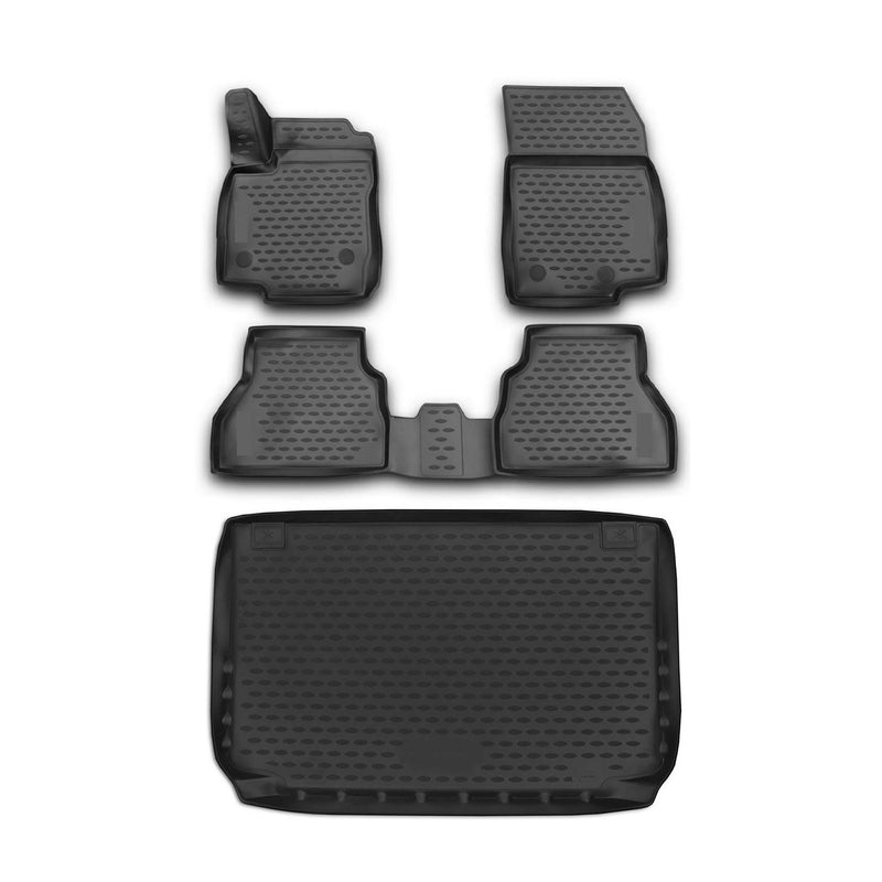 Kit Tapis de sol et coffre pour Ford B-Max 2012-2021 en Caoutchouc TPE Noir