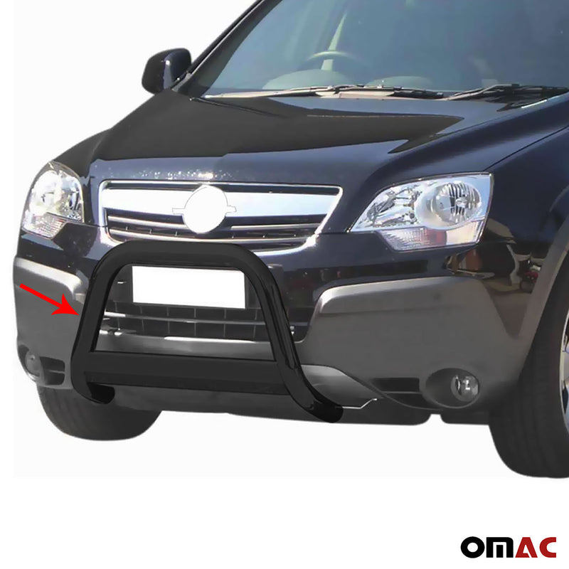 Pare-buffle Avant pour Opel Antara 2007-2011 63 mm en Acier Noir