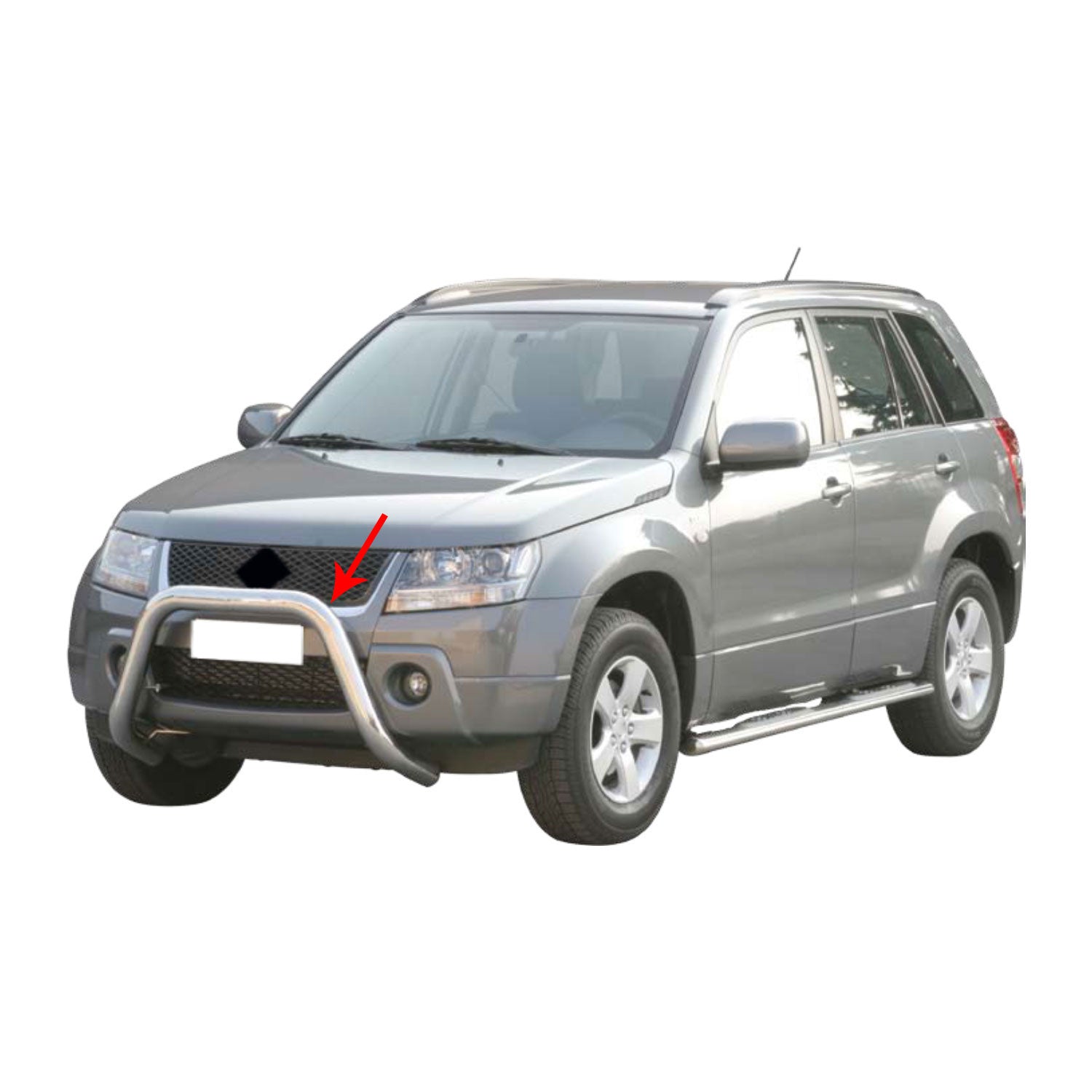 Pare-buffle Avant pour Suzuki Grand Vitara 2005-2008 76 mm en Acier Gris