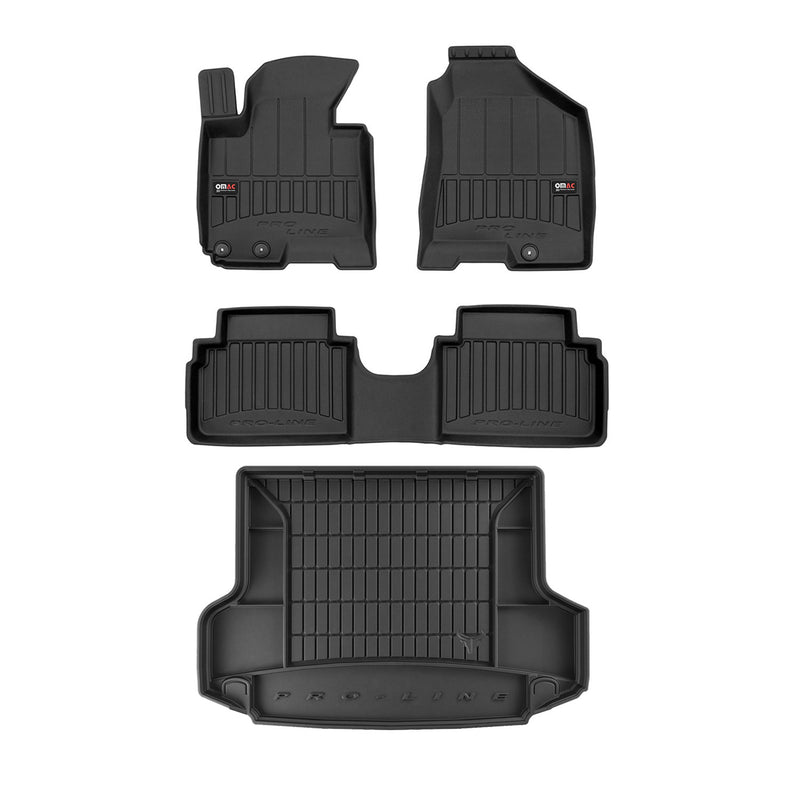 Kit Tapis de Sol et Coffre pour Hyundai ix35 2009-2015 TPE Noir