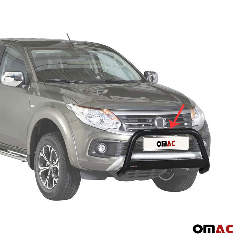 Pare-buffle Avant pour Fiat Fullback 2016-2019 63 mm en Acier Noir