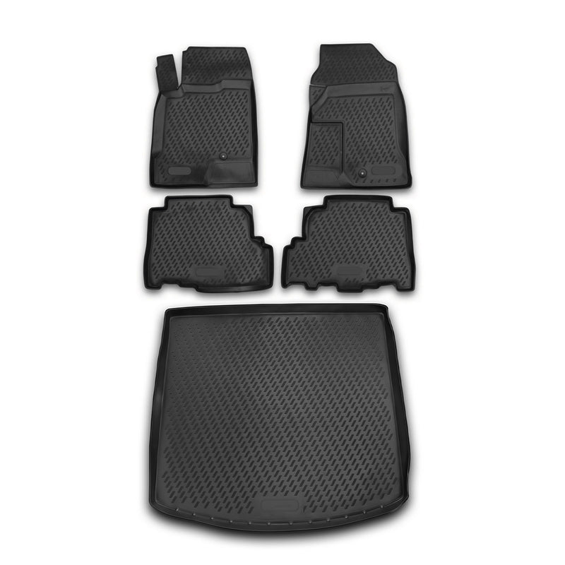 Kit Tapis de sol et coffre pour Opel Antara 2006-2015 en Caoutchouc TPE Noir