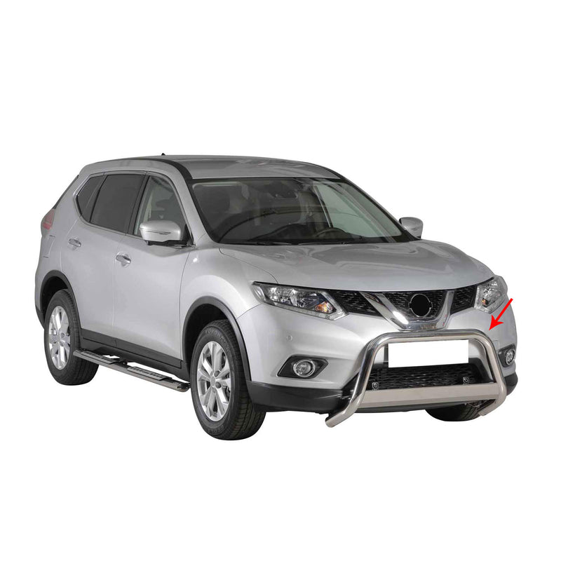 Pare-buffle Avant pour Nissan X-Trail 2015-2017 63 mm en Acier Gris