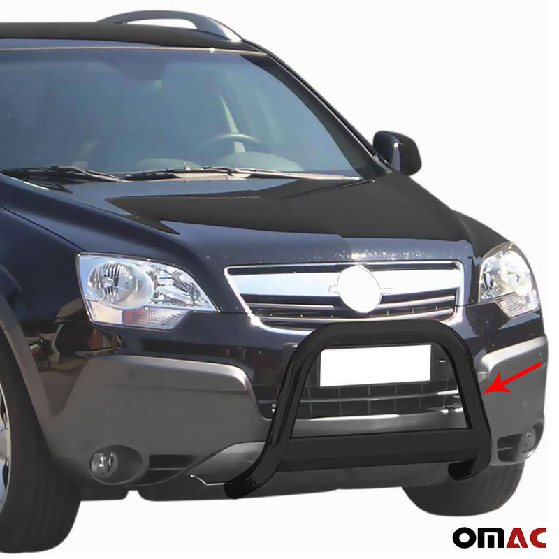 Pare-buffle Avant pour Opel Antara 2007-2011 63 mm en Acier Noir