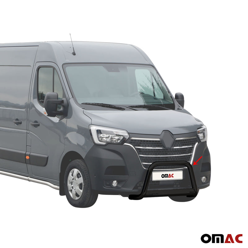 Pare-buffle Avant pour Renault Master 2019-2024 63 mm en Acier Noir