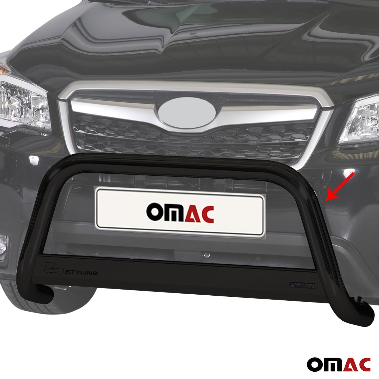 Pare-buffle Avant pour Subaru Forester IV 2013-2015 Pre-FL 63 mm en Acier Noir