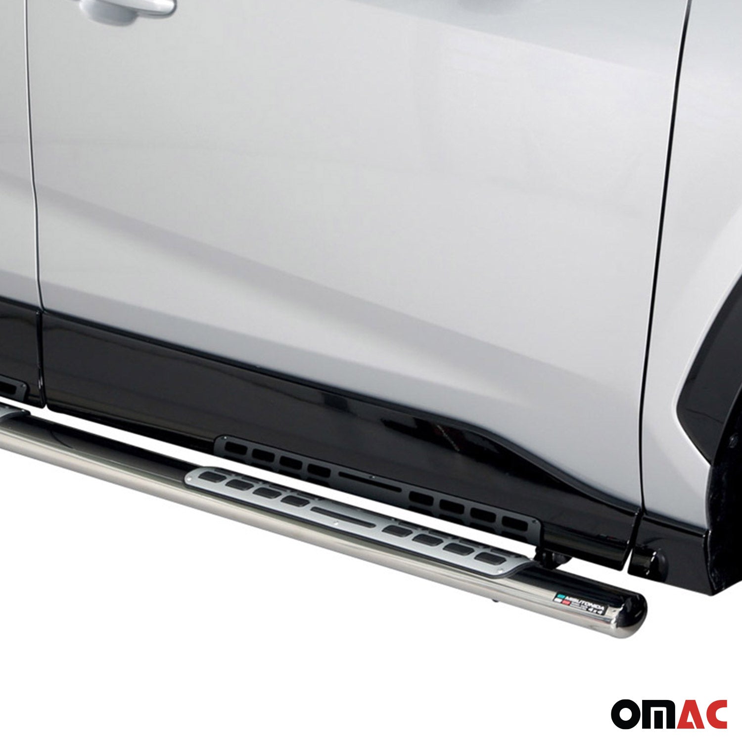 Marchepieds Latéraux pour Toyota RAV4 Hybride 2019-2025 Acier Inox Argent