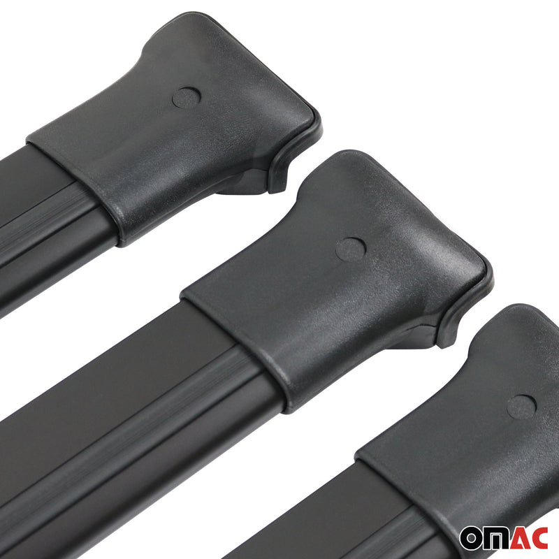 Barres de toit transversales pour Citroen Jumper 2007-2024 Aluminium Noir 3Pcs