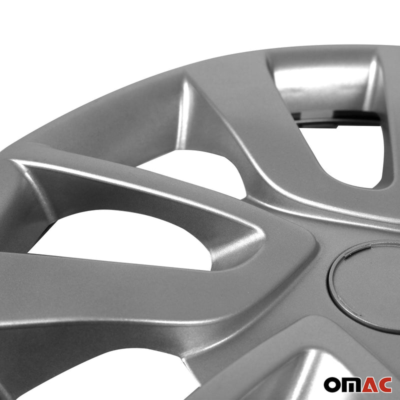 Jeu Enjoliveurs de Roue pour Renault Megane 4Piéces 15 Pouces Gris