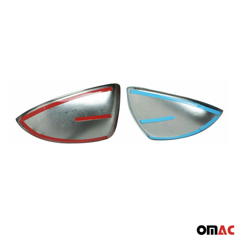 Coques de Rétroviseurs pour Opel Corsa 2015-2020 en Acier Inoxy Chromé Argent