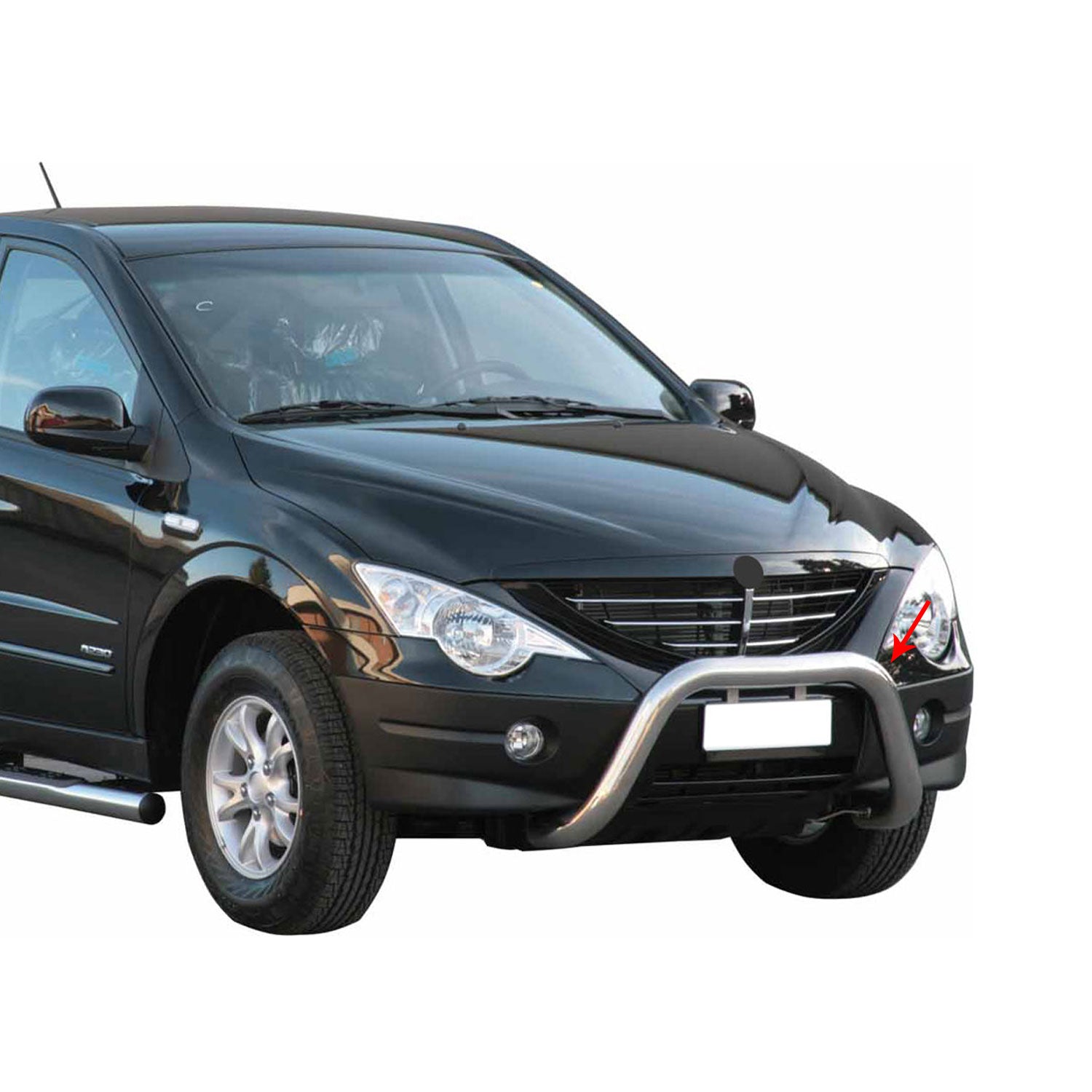 Pare-buffle Avant pour SsangYong Actyon 2006-2012 76 mm en Acier Gris