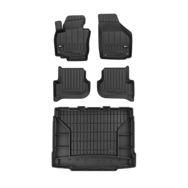 Kit Tapis de Sol et Coffre pour Skoda Yeti 2009-2017 TPE Noir