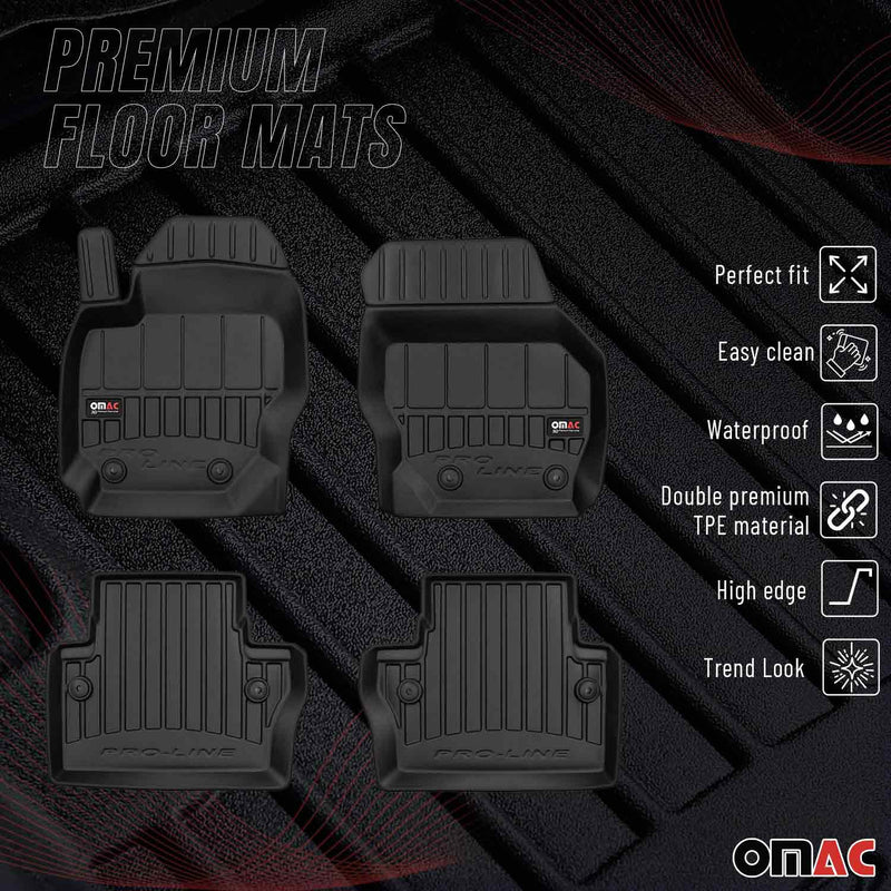 OMAC Tapis de sol en caoutchouc pour Volvo S80 XC70 V70 2007-2016 Noir Premium