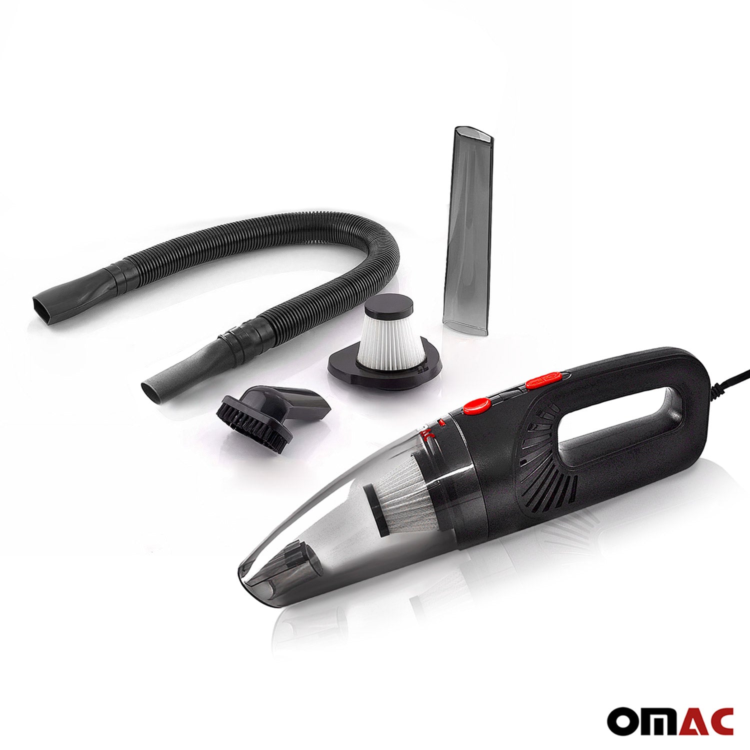 OMAC Aspirateur à Main Voiture Portable 100W Nettoyage Humide et Sec - 2 Filtres HEPA -Avec sac de rangement