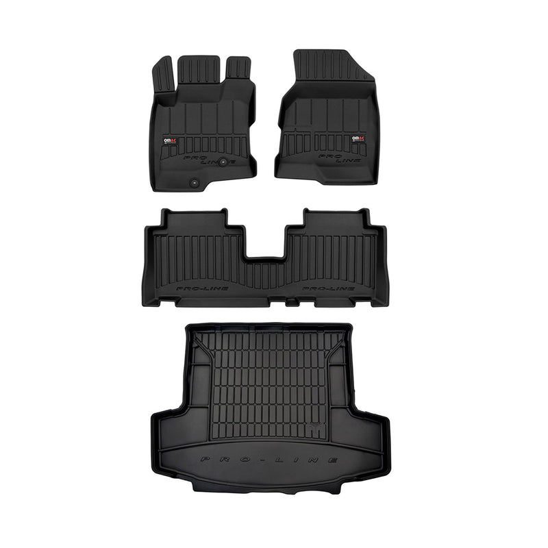 Kit Tapis de Sol et Coffre pour Chevrolet Captiva 2006-2018 TPE Noir