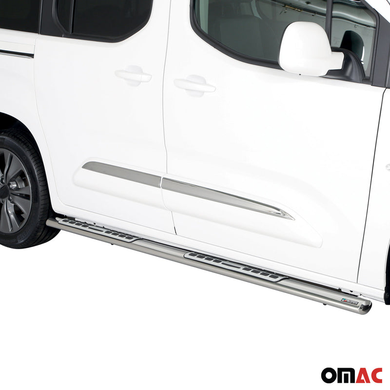 Marchepieds Latéraux pour Toyota Proace City Verso 2019-2024 L1 Acier Argent