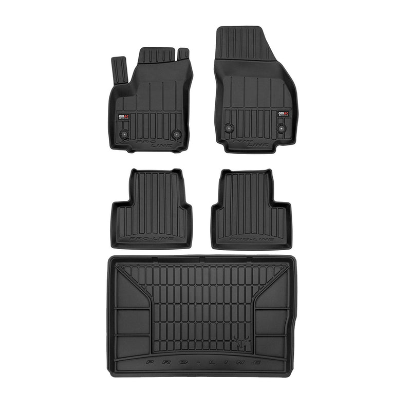 Kit Tapis de Sol et Coffre pour Opel Meriva B 2010-2017 TPE Noir