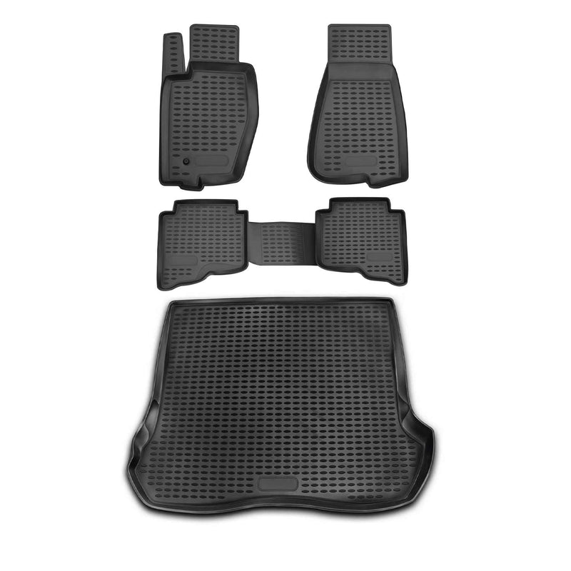 Kit Tapis de sol et coffre pour Jeep Grand Cherokee 2005-2010 en Caoutchouc Noir